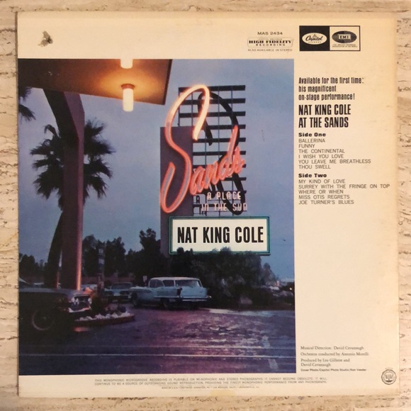 Nat King Cole At The Sands Vinyl Lp '66 - Picture 8 of 9